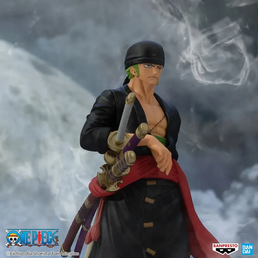 Thumbnail: Roronoa Zoro figure with swords, One Piece Memories of Foosha Village Road to Down Revible Moment Ichibansho.