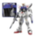 White and blue Gundam robot figure, close up with detail view, number 21.