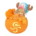 Thumbnail: Chopper figure in orange bowl with fruit and logo. One Piece figure.