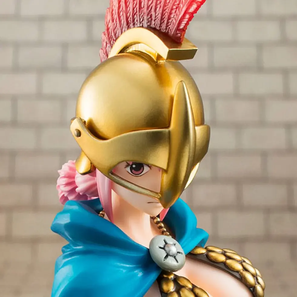 Thumbnail: Anime figure wearing golden helmet and blue cape, One Piece Memories of Foosha Village
