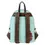 Thumbnail: Light teal backpack with brown straps and detailing, an illustration of barrel.
