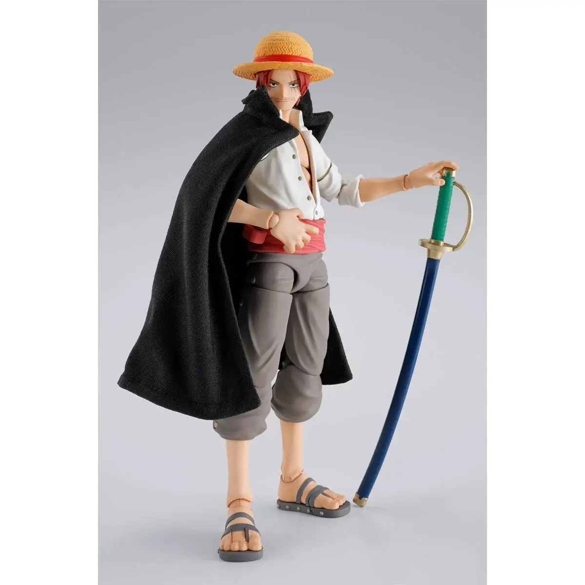 Shanks action figure wearing cape and holding sword, One Piece figure