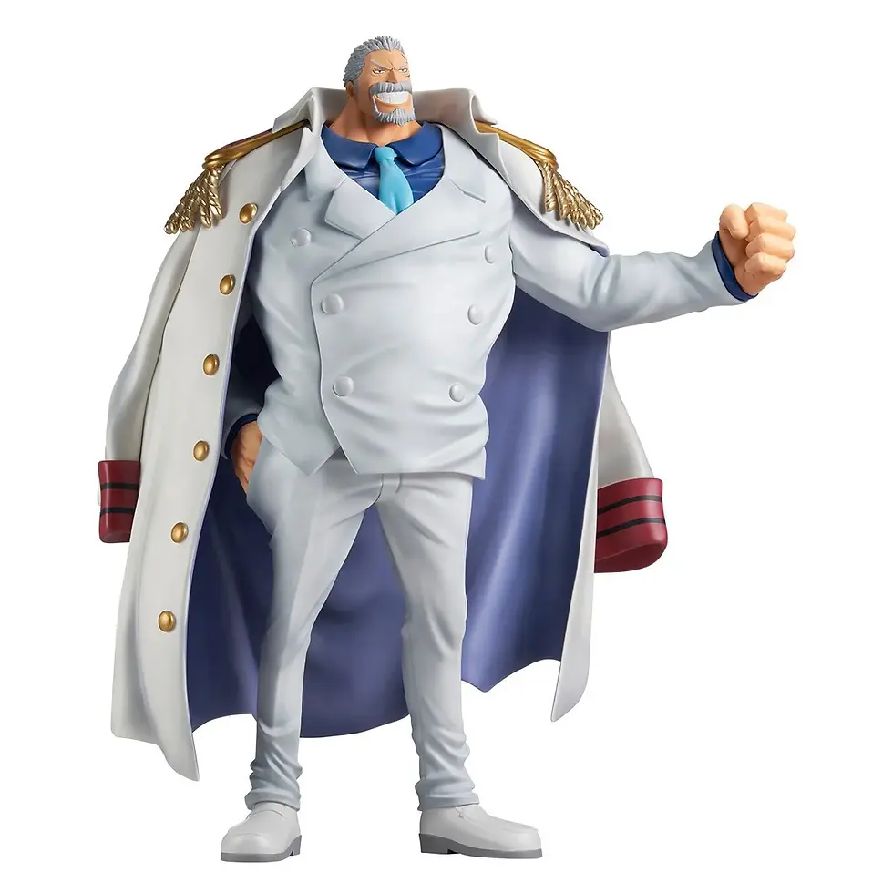 Thumbnail: One Piece figure of Garp, in a white suit, with gold epaulettes.