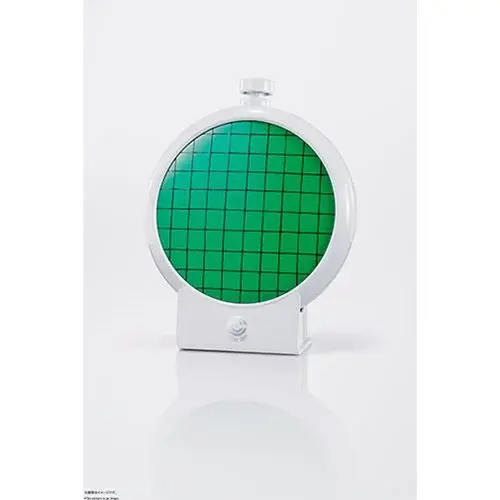 White Dragon Ball Z Scouter with green grid display on white background.