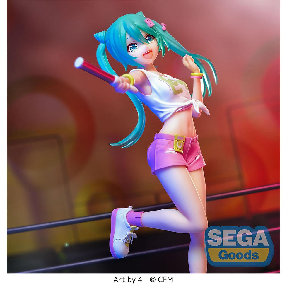 Thumbnail: Anime figure, SEGA Goods, Art by 4, with pink shorts, holding a baton.