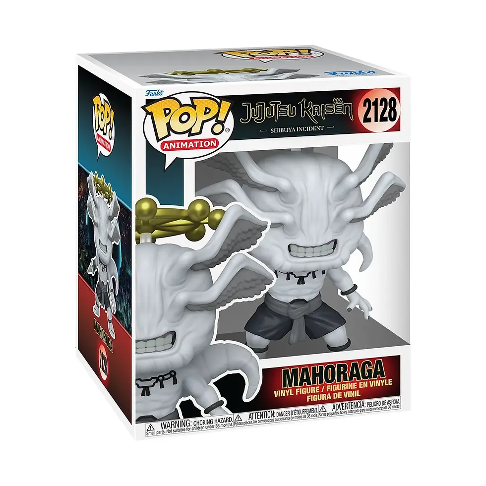 Thumbnail: Mahoraga figure displayed in box POP! Animation 2128, white background and text.