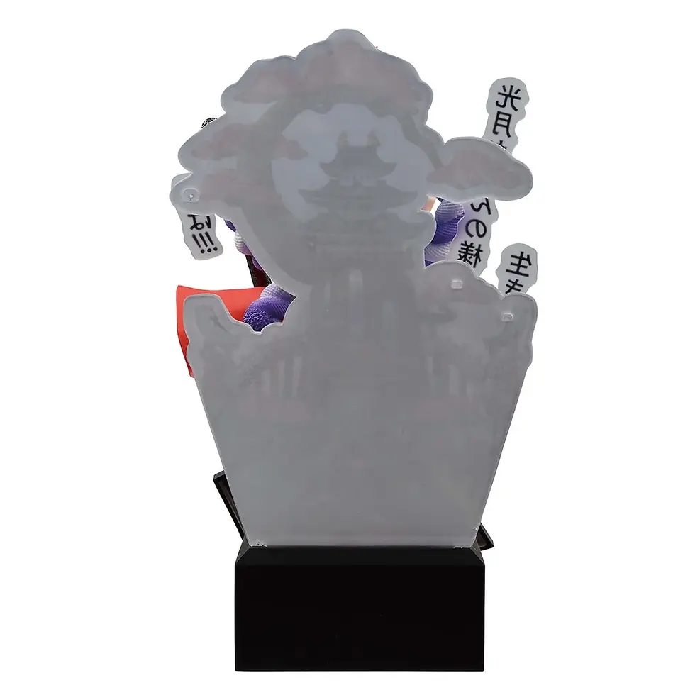Thumbnail: Anime figure with visible text in Japanese and a black base on display.