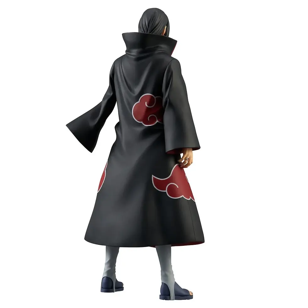 Thumbnail: Akatsuki character figure wearing iconic black cloak with red cloud symbols on it