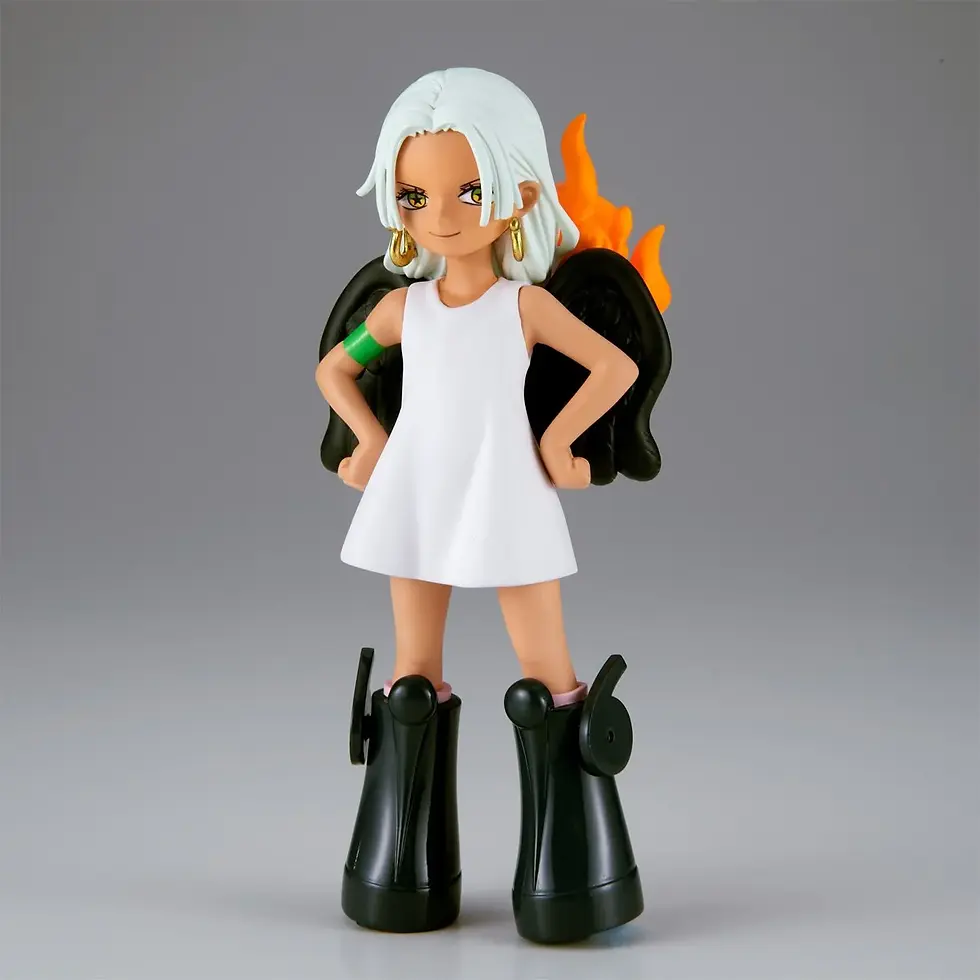One Piece S-Snake The Grandline Series DXF Statue stands in white dress; figure.