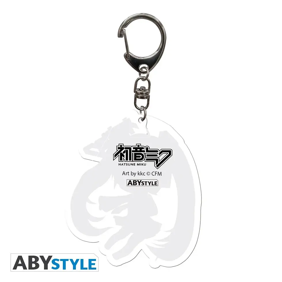 Thumbnail: Hatsune Miku keychain with white logo and text by ABYstyle, accessory item.