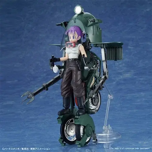 Thumbnail: Bulma on a motorcycle statue in military green, anime figure, action pose