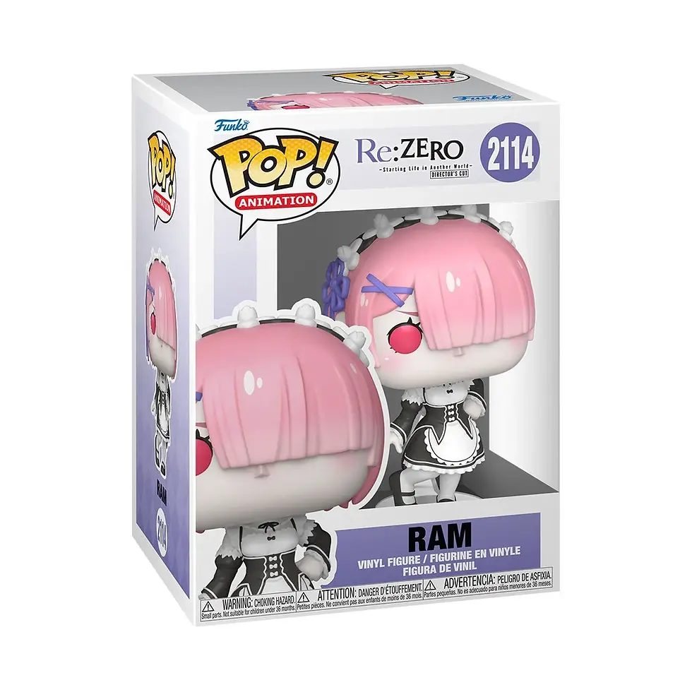 Funko Pop! Animation Re:Zero Ram #2114 figure in box, anime collectible.