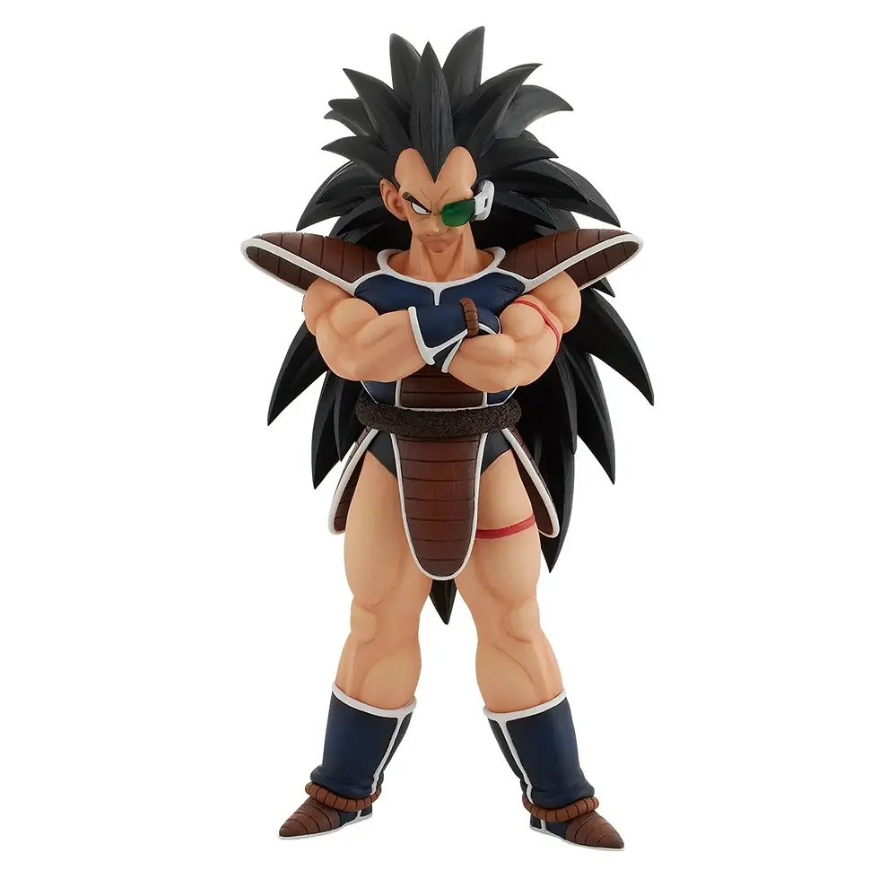 Thumbnail: Raditz action figure in brown armor, arms crossed, standing tall and proud.