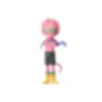 Pink figure with glasses and cape. My Hero Academia The Evil Villains DX Himiko Toga.