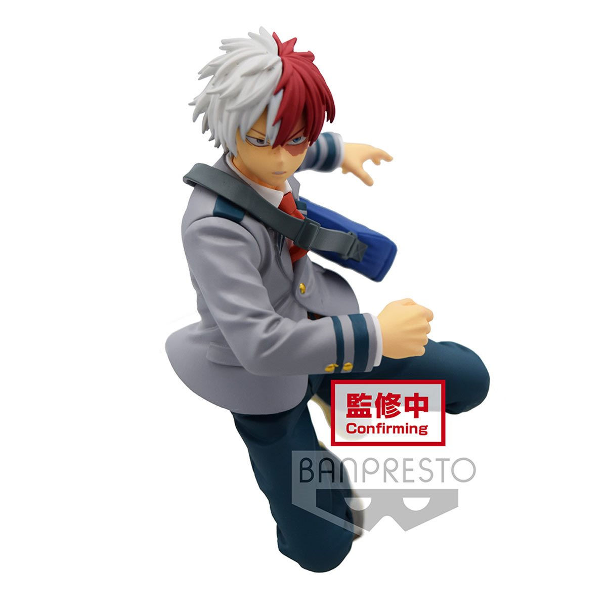Shoto Todoroki figure from My Hero Academia with visible text and pose action