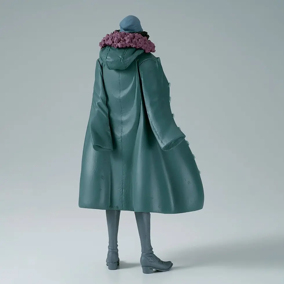 Thumbnail: Figure of a person wearing a green coat and hat, standing against a grey background.
