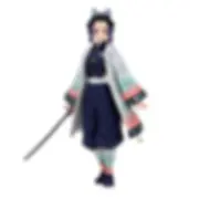 Anime figure of Shinobu Kocho holding a sword, dressed in uniform.