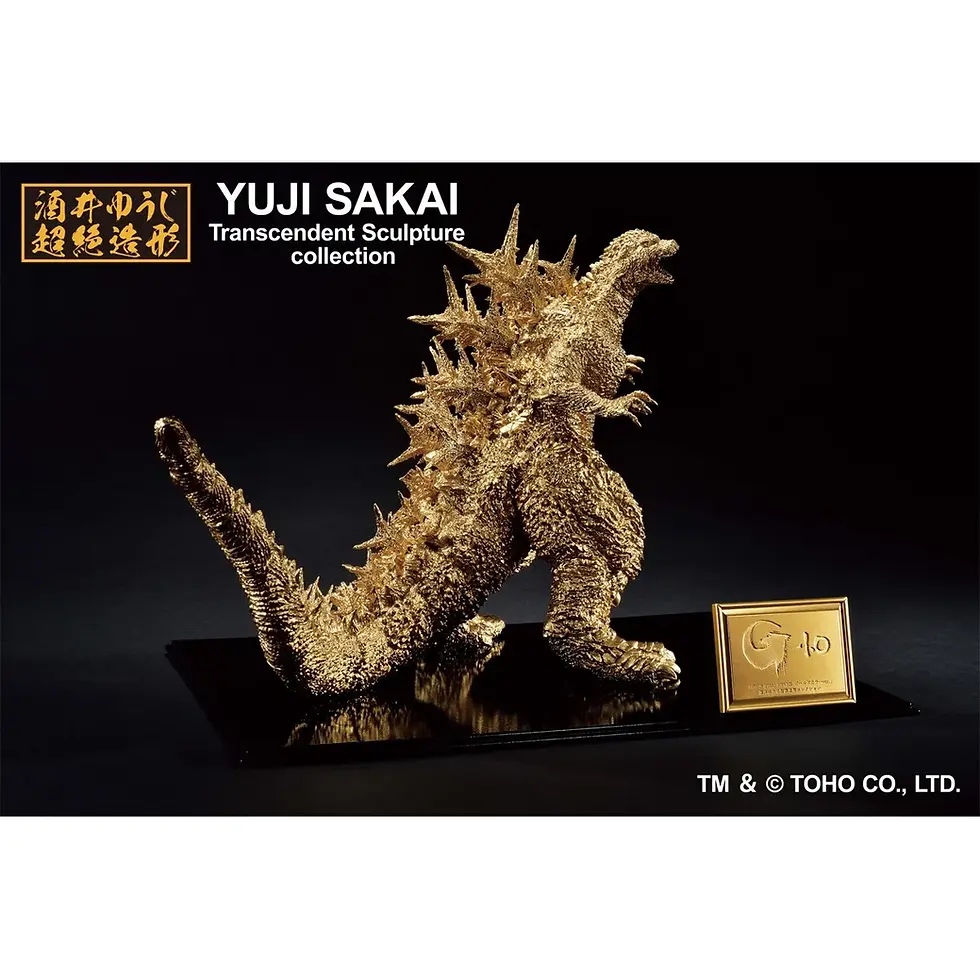 Thumbnail: Yuji Sakai Godzilla statue, Transcendence Sculpture collection, and XXRAY Plus Monster Point, with gold