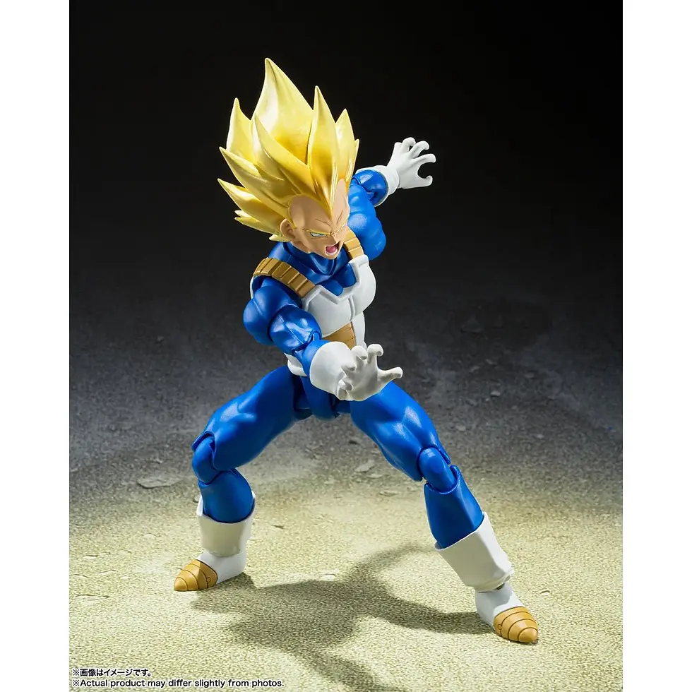 Thumbnail: Vegeta figure in fighting stance, blue and white suit, ready to fight.