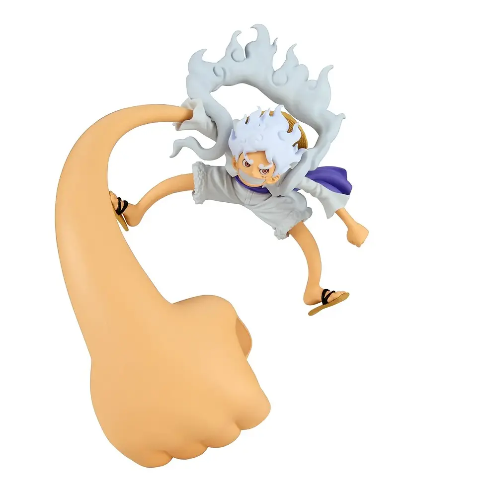Thumbnail: One Piece Luffy figure in action with a giant fist background