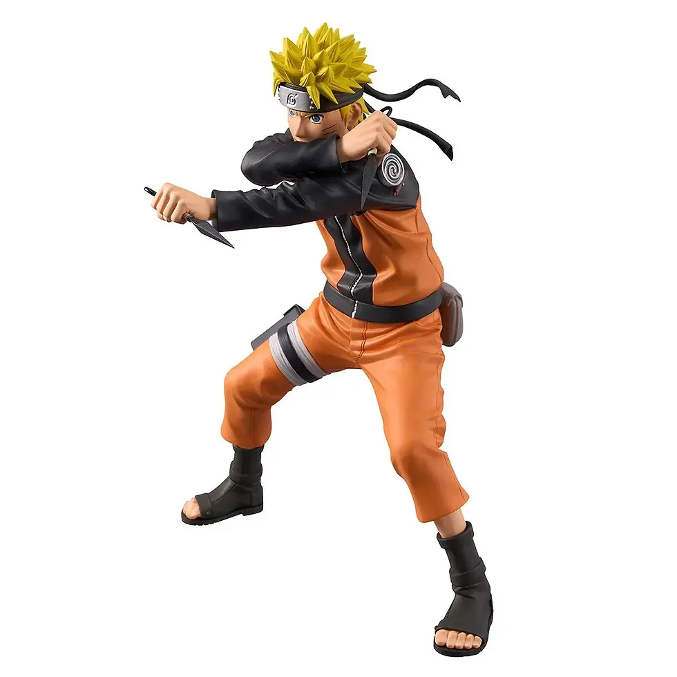 Thumbnail: Naruto Uzumaki figure in orange attire holding a kunai, battle pose ready.