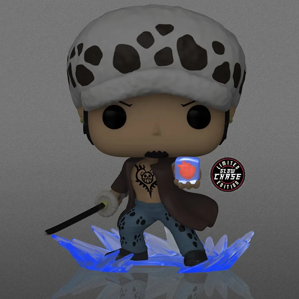 Thumbnail: Funko Pop of Trafalgar Law, Limited Chase Edition, standing on ice.