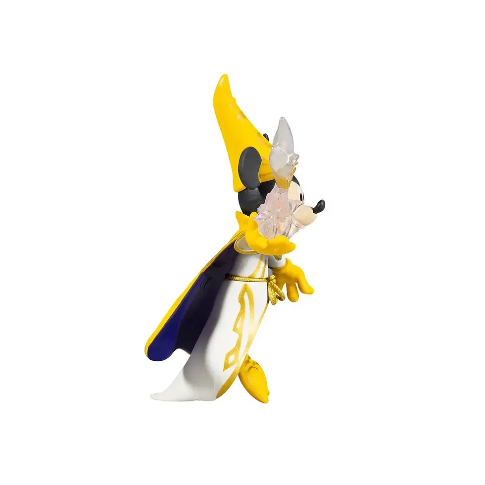 Thumbnail: Mickey Mouse figurine wearing yellow and white bishop's robes, side view on white.