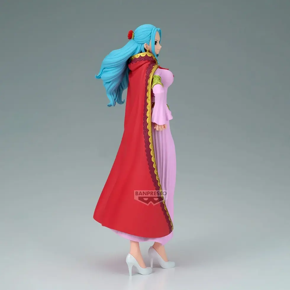 Thumbnail: Anime figure of Vivi Nefertari in red cape and dress, Banpresto statue.