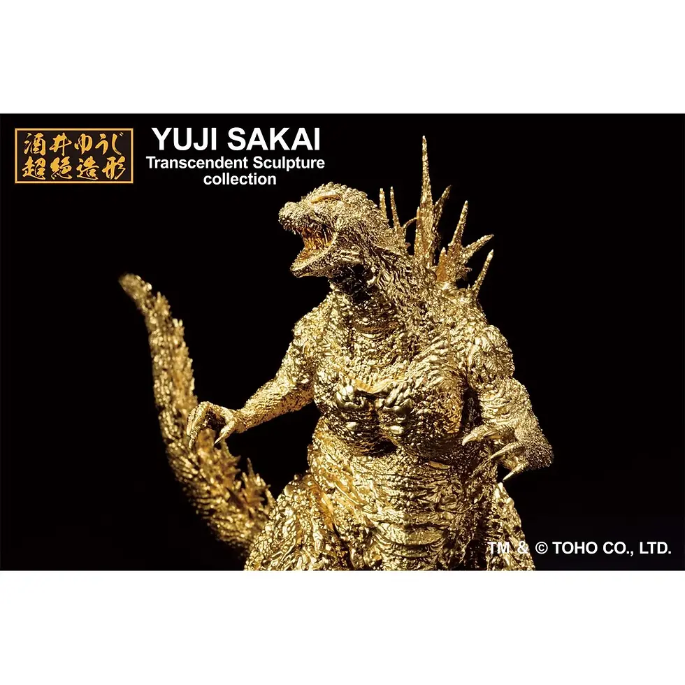 Thumbnail: Golden Godzilla sculpture by Yuji Sakai, Transcendent Sculpture collection, TOHO CO. LTD