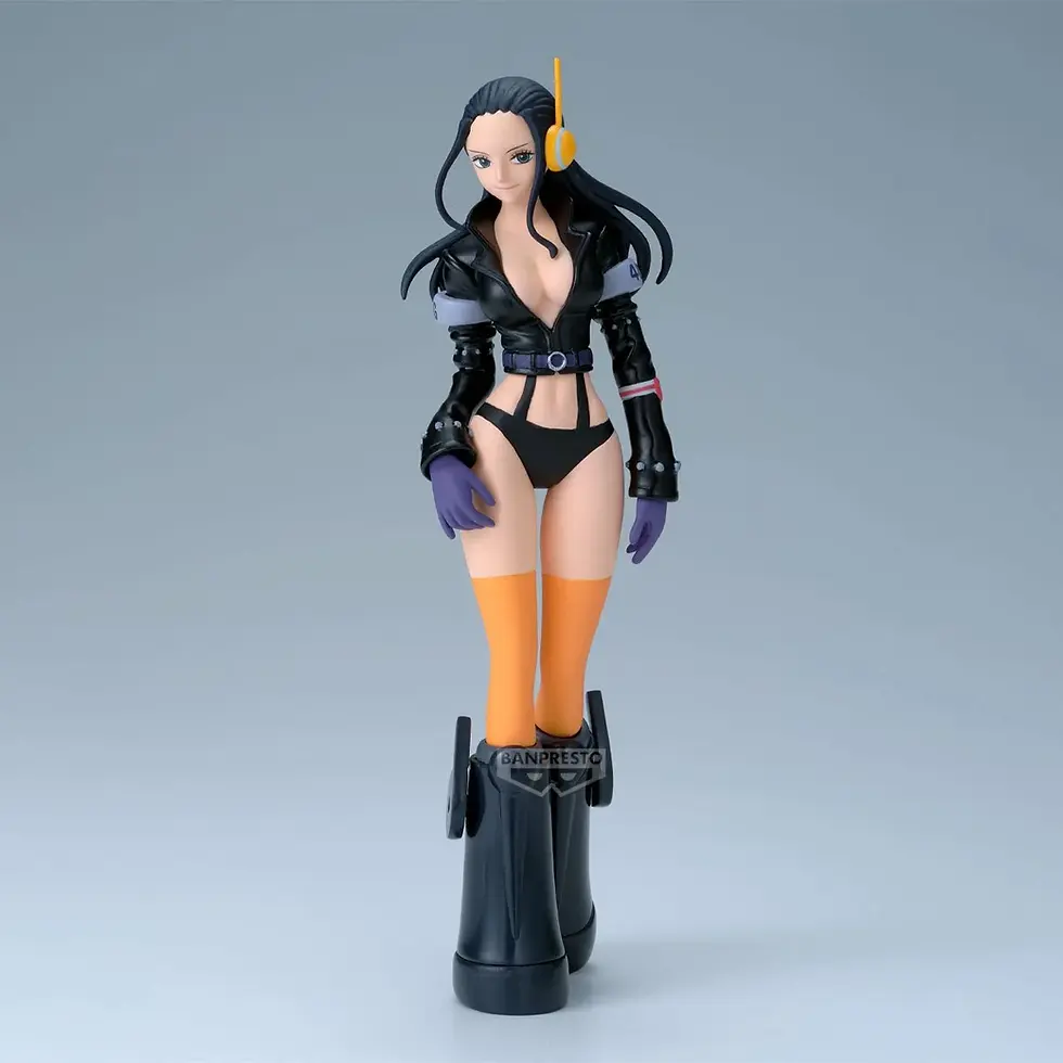Thumbnail: Anime figure of Nico Robin in a black outfit and boots, standing tall.