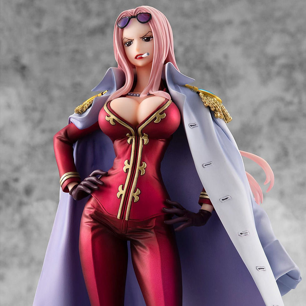 Thumbnail: Boa Hancock figure in red outfit. Beautiful anime character posing indoors.