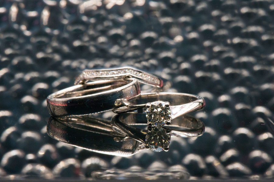 Wedding ring shot from the bridal prep