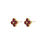 Thumbnail: BURGUNDY AND GOLD CRYSTAL CLOVER STUD EARRINGS