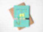 Aqua Just Married Card with Prosecco glasses