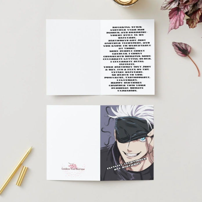 Thumbnail: Satoru Gojo Birthday Card – Jujutsu Kaisen Anime Greeting Card