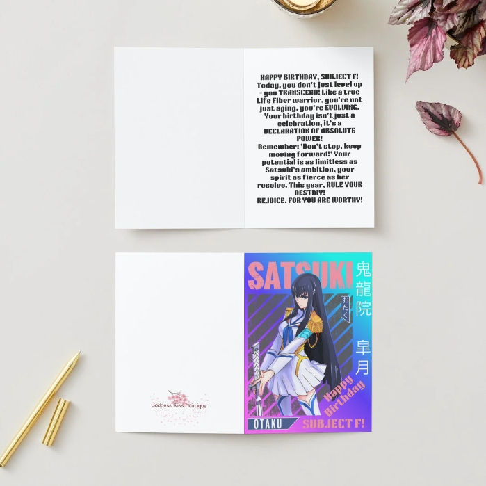 Thumbnail: Kill la Kill Birthday Card – Subject F Satsuki Anime Greeting Card