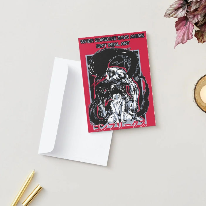 Thumbnail: Gon Freecss Humor Card – Hunter x Hunter Anime Greeting Card