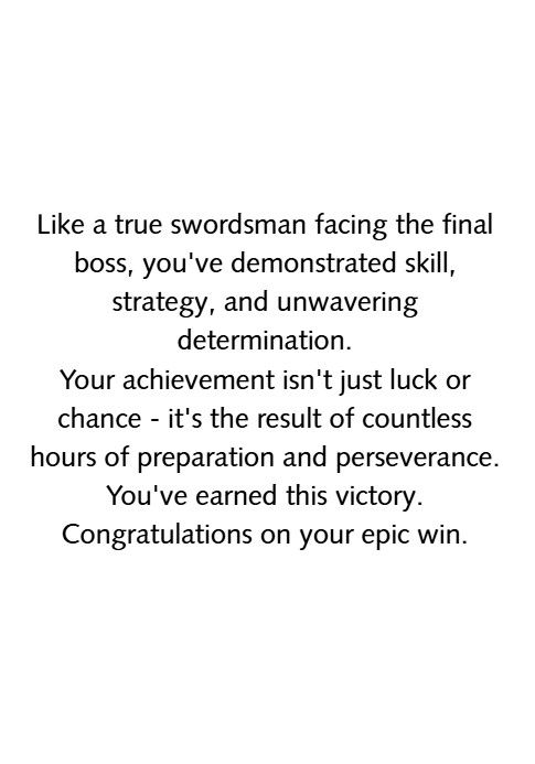 Thumbnail: Sword Art Online congratulations card inside with epic win message, anime greeting card for Sword Art Online fans.