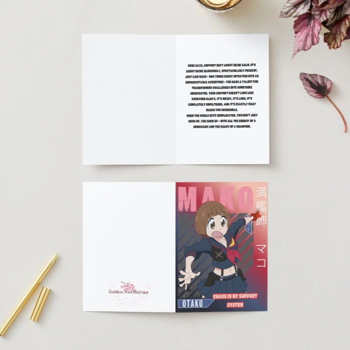 Thumbnail: Kill la Kill Support Card – Mako Chaos Support Anime Greeting Card