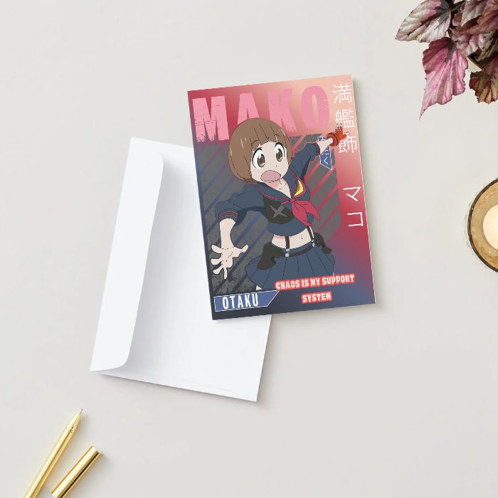 Thumbnail: Kill la Kill Support Card – Mako Chaos Support Anime Greeting Card