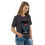 Thumbnail: Female model wearing dark gray Inosuke Demon Slayer anime t-shirt, standing and smiling