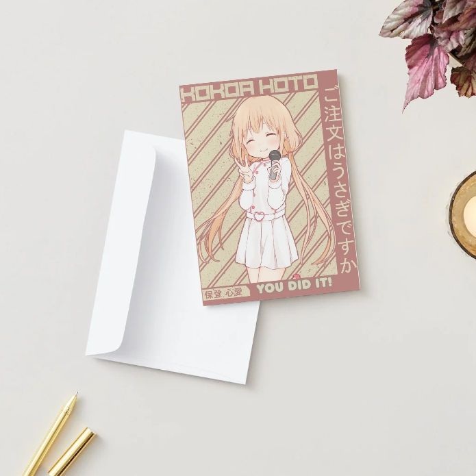 Thumbnail: Kokoa Hoto Celebration Card – You Did It! Anime Greeting Card