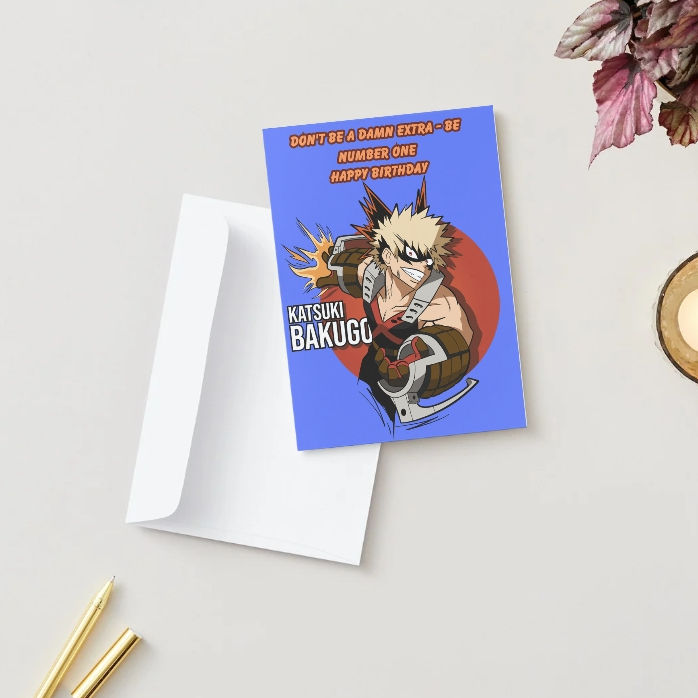 Thumbnail: Bakugo Birthday Card – My Hero Academia Anime Greeting Card