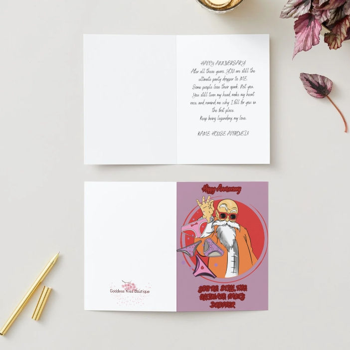 Thumbnail: Master Roshi Anniversary Card – Dragon Ball Anime Greeting Card
