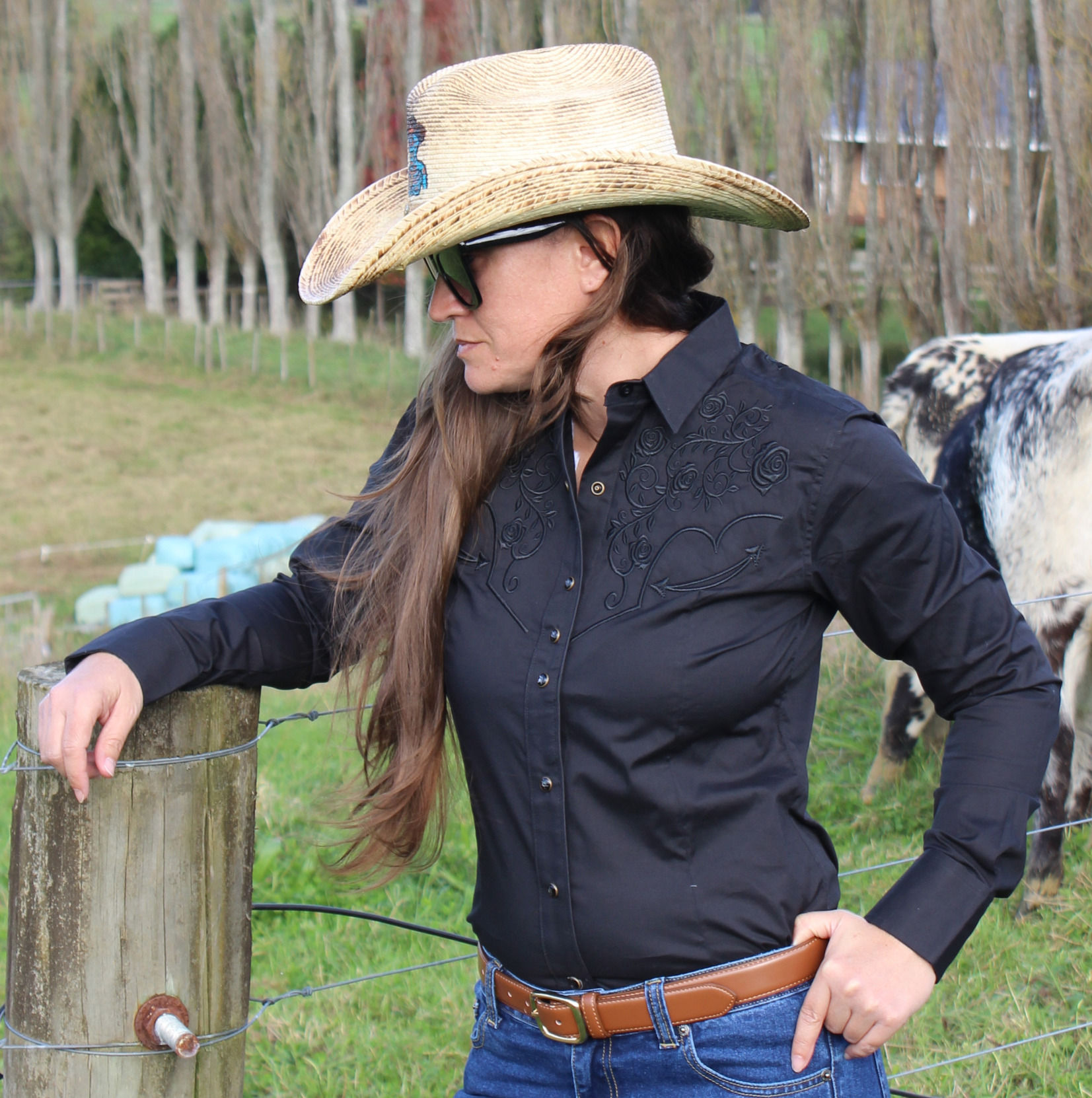 Embroidered Cowgirl Dress Shirt