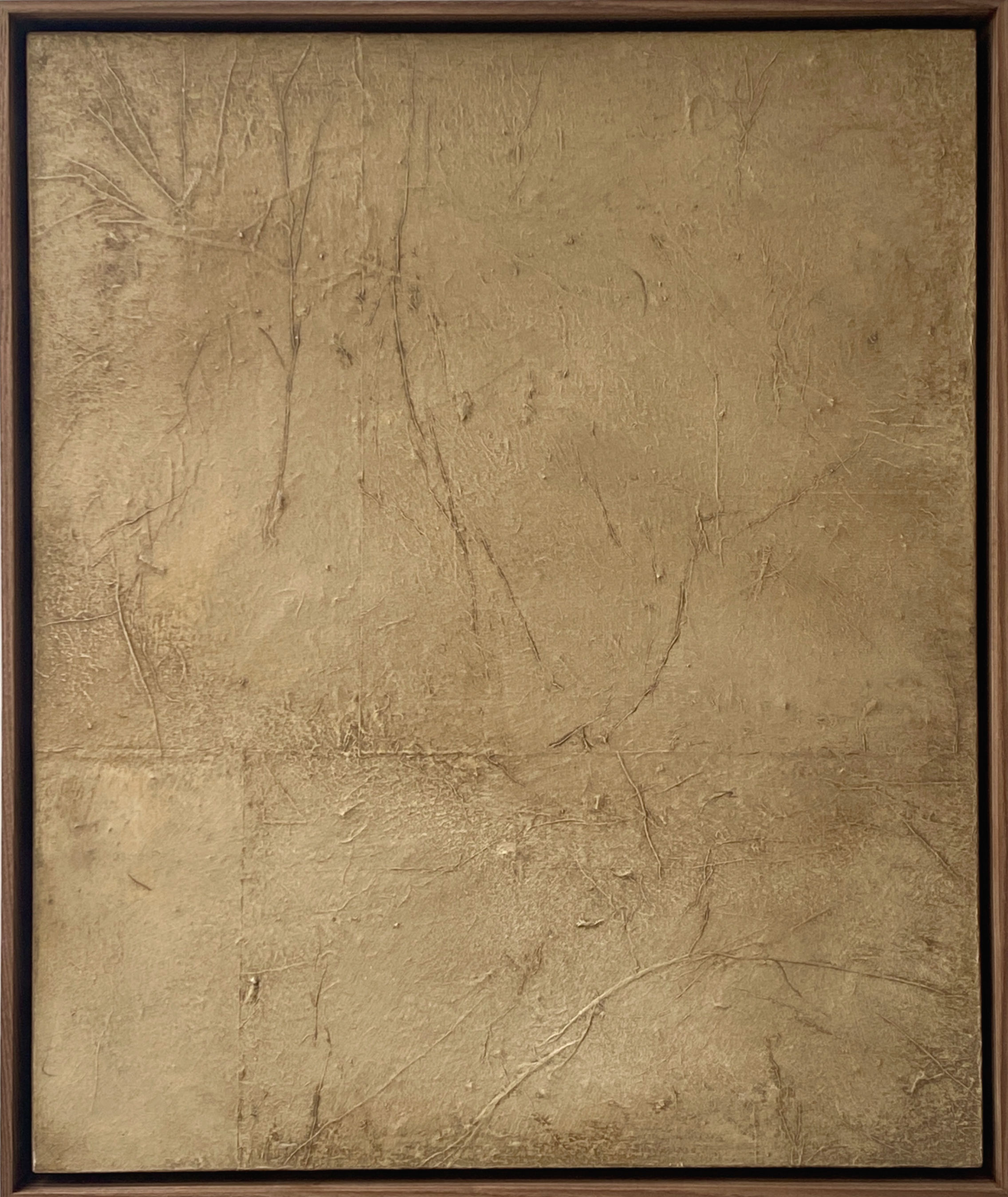 Abstrakcyjny obraz, odcienie beżu i złota, subtelna faktura