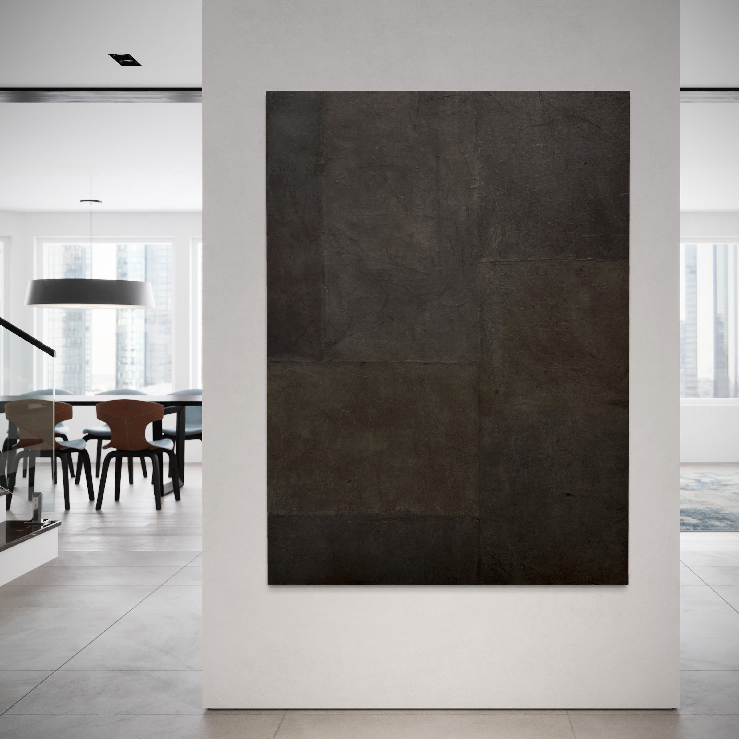 Abstrakcyjny obraz, ciemnoszary, nowoczesny