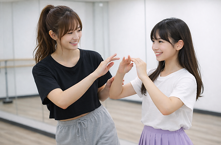 ChocoDol（ちょこドル）のホワイトクラスで初心者がダンスを学ぶレッスン風景