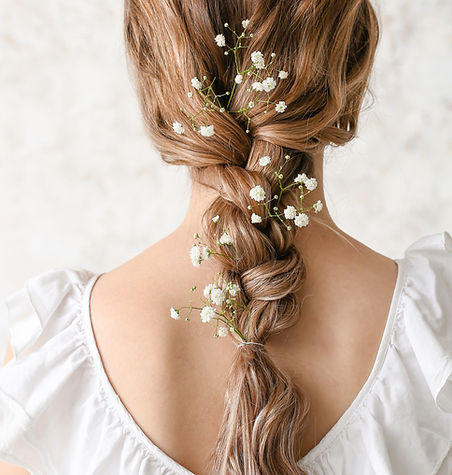 Braided hairstyle with flowers 25 Hair