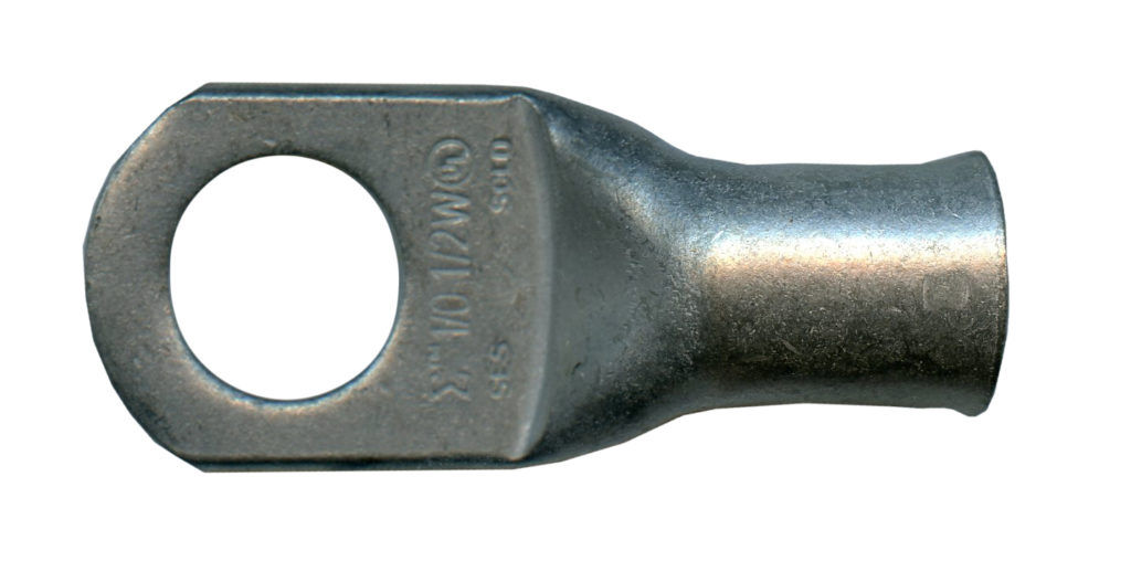 Standard Copper Lug, PLATED, 1/0 AWG, 3/8" Stud
